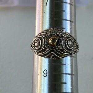 Vintage Brass and Sterling  Silver Women's Ring